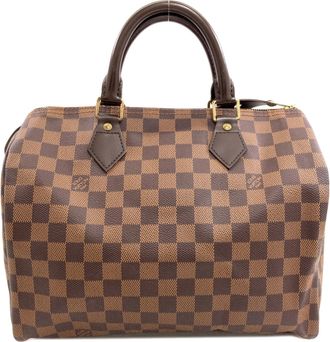 Louis Vuitton Damier Canvas Ebene Damier Canvas Boston Bag (Pre-Owned)