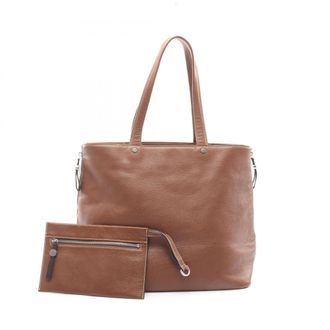 Ferragamo Brown Leather Handbag Pouch Tote Bag (Pre-Owned)