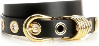 D&eacute;hanche Hollyhock 10 Rivet Riem - Dames - Riemen - Zwart - XS - Leer - Accessoires