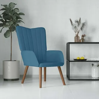 vidaXL Sill&oacute;n De Relax De Terciopelo Azul Vidaxl