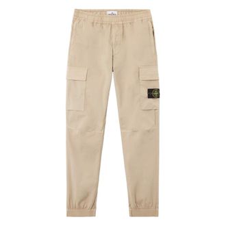 Stone Island Broeken, Heren, Beige, W31, Katoen, Cargo Jogger Broek