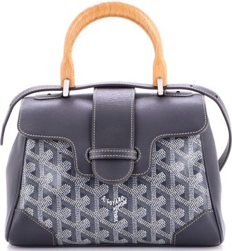 Goyard Saigon Top Handle Bag Coated Canvas with Leather Mini