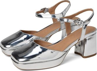 Aerosoles Soir High Womens Heels Silver Mirror Metallic Faux Leather : 6.5 M