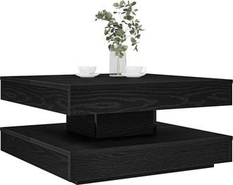 vidaXL Coffee Table 360-Degree Rotatable Black 70x70x34.5 cm vidaXL