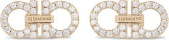 Ferragamo Double Gancini earrings - women - Brass/Crystal - One Size - Gold