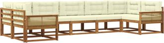 vidaXL Conjunto De Sof&aacute;s De Exterior 7 Uds. Natural Y Crema Vidaxl