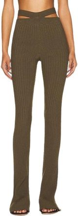 ADĀMO Andrea Adamo Flare Broek - Dames - Wijde Broeken - Groen - M - Polyester - Broeken