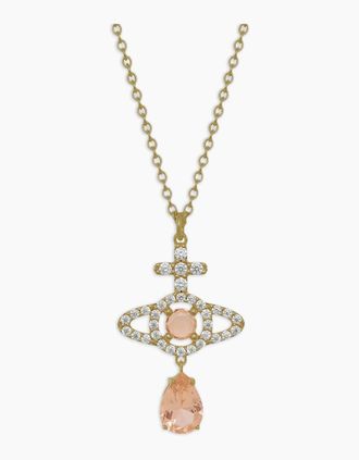 Vivienne Westwood Womens Olympia Cz Drop Pendant Gold - Size: OS