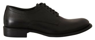 Dolce & Gabbana Black Lace Up Leather Men Formal Derby Mens Shoes