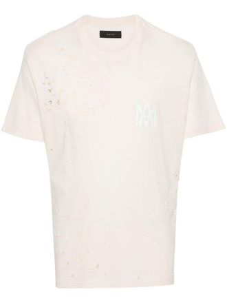 Amiri T-shirt met logoprint - Beige