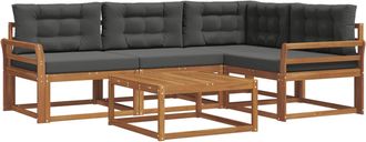 vidaXL Conjunto De Sof&aacute;s De Exterior 5 Uds. Natural Y Antracita Vidaxl