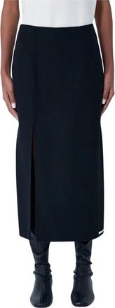 Sportmax Wool Skirt - Dames - Midirokken - Zwart - XS - Wol - Rokken