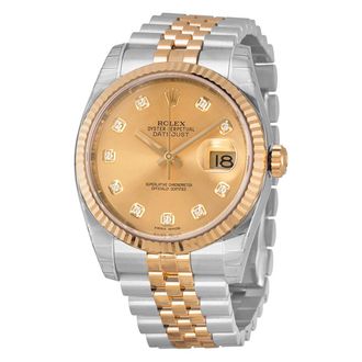Rolex Pre-owned Rolex Oyster Perpetual Diamond Champagne Dial Mens Watch 116233-CDJ