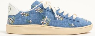 Valentino Garavani Royco Denim Trainer With Floral Embroidery Wo