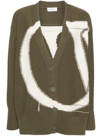 Off-white Intarsia vest - Groen