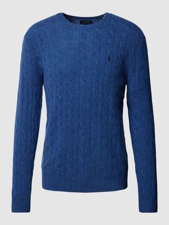 Polo Ralph Lauren Strickpullover mit Zopfmuster in Blau, Gr&ouml;&szlig;e M