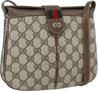 Gucci Pre-owned Canvas Cross Body Bag - Dames - Vintage Schoudertas - Beige - ONE Size - Vintage