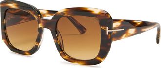 Tom Ford Carla Square-frame Sunglasses - Brown Havana - One Size