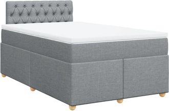 vidaXL Vidaxl - Cama Box Spring Con Colch&oacute;n Tela Gris Claro 120x200 Cm