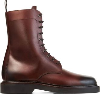 Jimmy Choo London derby lace-up boots - men - Calf Leather/Calf Leather/Rubber - 43.5 - Brown