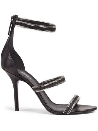 サンダル・ミュール Dsquared2 High-Gloss Black Sandals With Silver Stud Accents Dsquared2 High-gloss Black Sandals With Silver Stud Accents