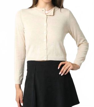 Olivaceous Rhodes Knit Cardigan In Natural