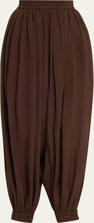 Michael Kors Ruched Silk Seersucker Balloon Pants