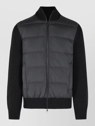 Moncler tricot virgin wool cardigan high collar