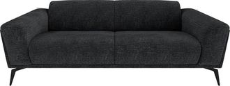 Sia Home Sof&aacute; cama de 3 plazas terciopelo con motivos antracita oscuro 220 cm