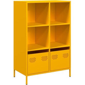 vidaXL Vidaxl - Aparador Acero Amarillo Mostaza 68x39x103,5 Cm