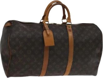 Louis Vuitton Pre-owned Boston Bag - Dames - Vintage Weekendtas - Bruin - ONE Size - Leer - Vintage