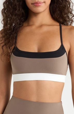 SPLITS59 Scottie Airweight Sports Bra in Lentil/black at Nordstrom, Size X-Small