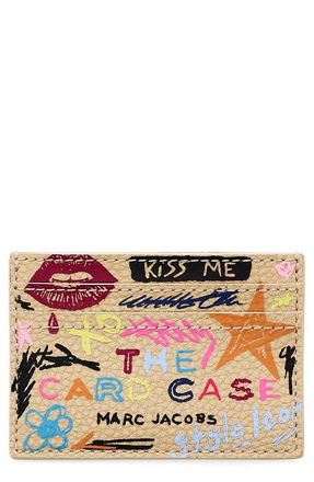 Marc Jacobs The Punk Scribble Card Case in Beige Multi at Nordstrom