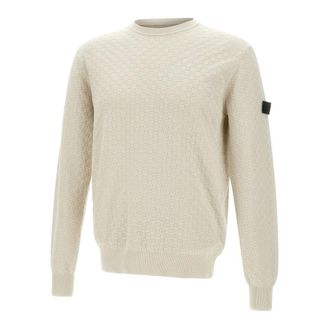 Peuterey Round-neck Knitwear, male, White, Size: 2XL Omnium Sweater