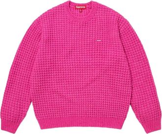 SUPREME Small Box Waffle Sweater Pink FW25SK21-PINK