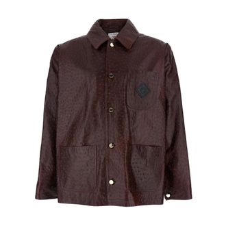 Casablanca Jassen, Heren, Rood, M, Leer, Bordeaux Jacket