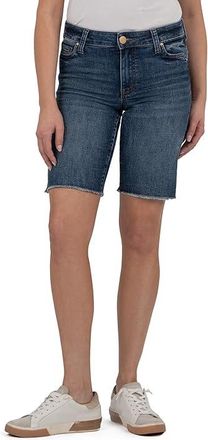 Kut from the Kloth NATALIE BERMUDA-REGULAR BACK POCKETS Womens Jumpsuit & Rompers One Piece Humility With Dark Base Wash : 00