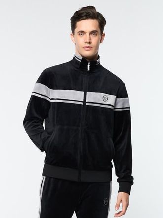 Sergio Tacchini Damarindo Velour Track Jacket in Black Beauty at Nordstrom, Size Xxx-Large