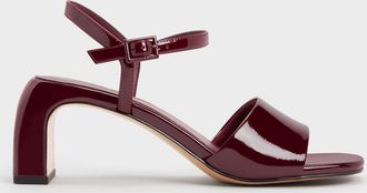 Charles & Keith Patent Ankle-Strap Heeled Sandals