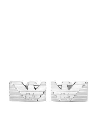 Emporio Armani logo-motif cufflinks - Zilver