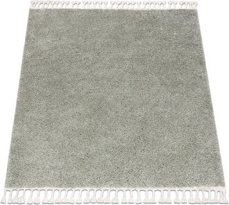 RugsX Rugsx - Carpet berber square 9000 green Fringe Berber Moroccan shaggy green 160x160 cm