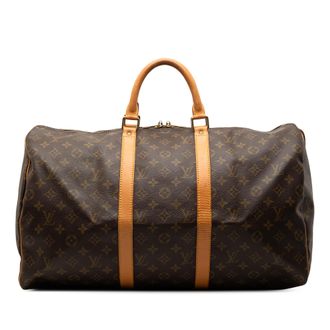 Louis Vuitton Coated Canvas Monogram Keepall 50