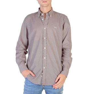 Harmont & Blaine Mens Cotton Shirt Geometric Print - Grey - Size 3XL