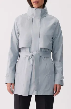 Lole Aliz Water Repellent Short Trench Coat in Steel at Nordstrom, Size Xx-Small