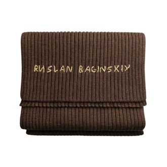 Ruslan Baginskiy Merinowollen sjaal - Dames - Accessoires - Bruin - Maat: ONE Size Wol