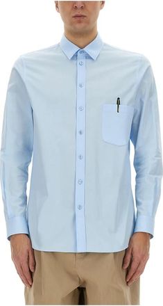 Moschino Shirts Lichtblauw - Heren - Zakelijke Overhemden - Blauw - 2XL - Overhemden