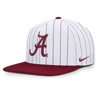 Nike Alabama Primetime Pin Stripe 2-Tone Nike Mens Dri-FIT College Adjustable Hat in White | NC1208DVABN-5YX