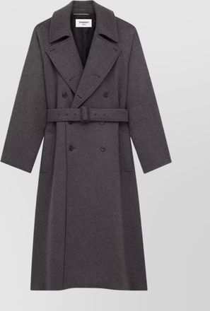 Saint Laurent raglan belted double-breasted coat