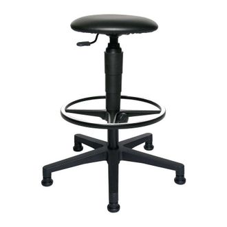 Topstar Taburete Giratorio Con Deslizantes Tapizado De Piel Sint&eacute;tica Negro Altura Del Asiento 540-800mm Topstar