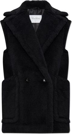Max Mara Vests, female, Black, Size: XS Faux fur vest Bormida